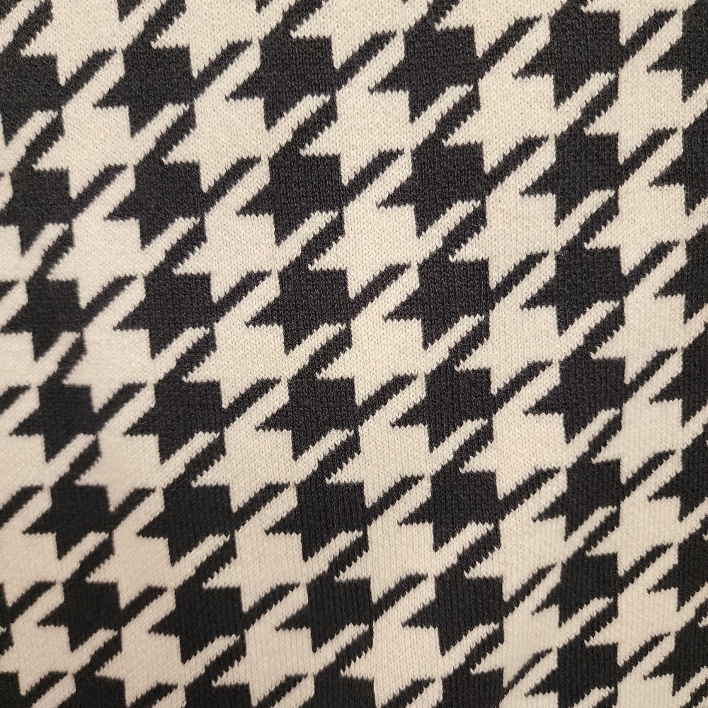 LOFT Black and White Houndstooth A-Line Mini - Picture 6 of 8